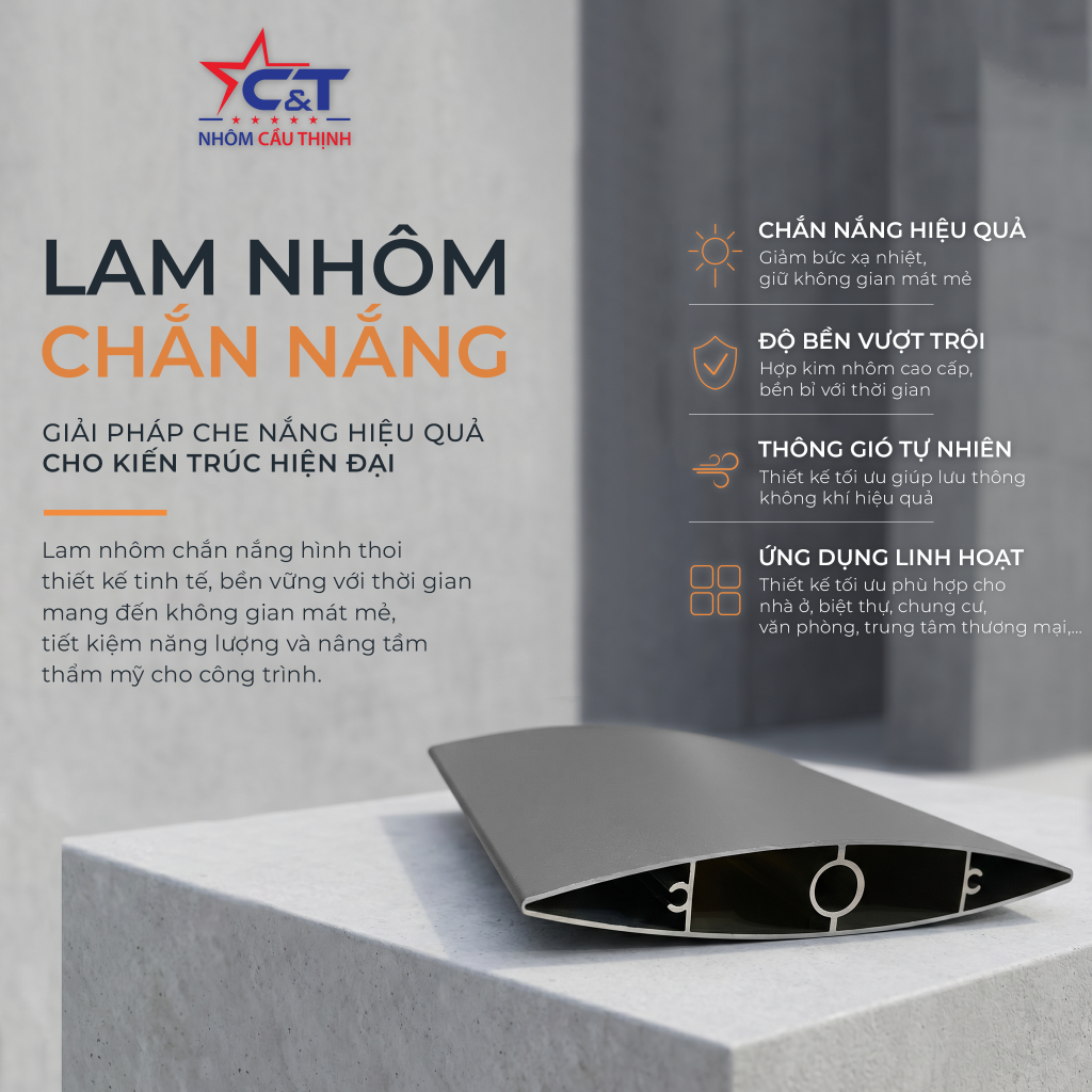 Tổng thể giới thiệu lam nhôm chắn nắng