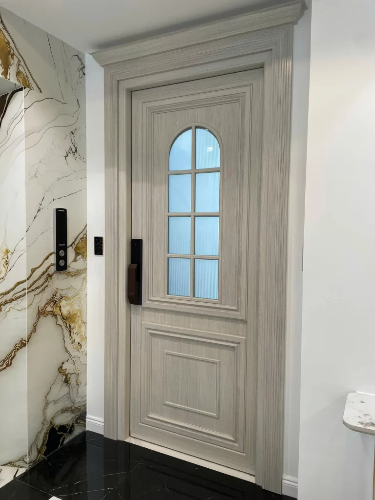 Cửa nhôm hệ khuôn phào tân cổ điển lắp đặt trong không gian nội thất cao cấp