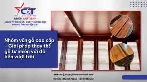 Nhôm vân gỗ cao cấp Cầu Thịnh thay thế gỗ tự nhiên với độ bền vượt trội cho cửa và nội thất