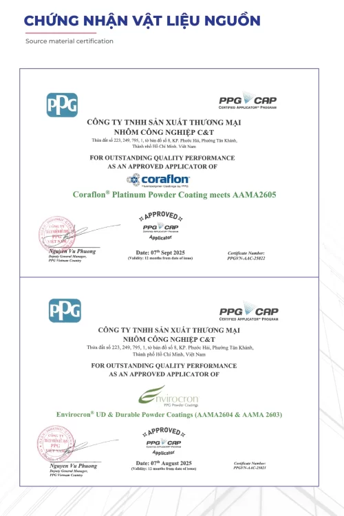 giay-chung-nhan-ppg-nhom-cau-thinh-aama2605-aama2604 Giấy chứng nhận PPG cấp cho Nhôm Cầu Thịnh đạt chuẩn applicator sơn tĩnh điện AAMA2605 và AAMA2604