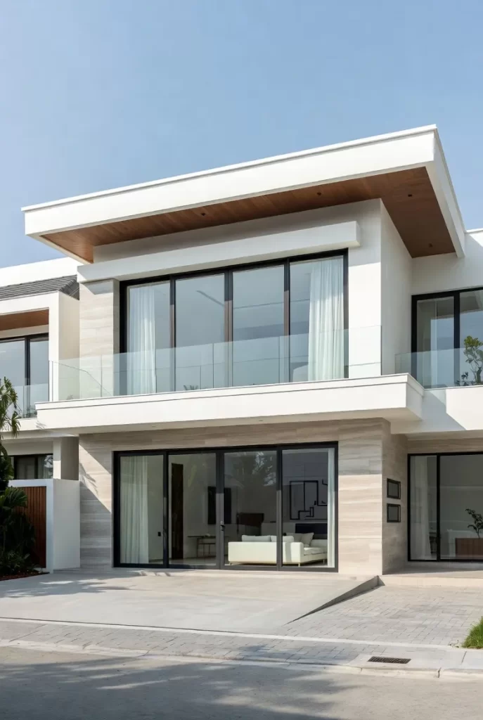 Hệ cửa nhôm kính XingfalCasa cao cấp lắp đặt cho biệt thự phố hiện đại.